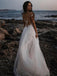See Through Off Shoulder Long A-line Lace Wedding Dresses Online,WD740