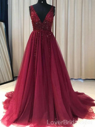 Maroon red prom dresses sale