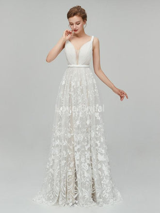 Sexy Backess Lace A-line Cheap Wedding Dresses Online, Cheap Bridal Dresses, WD559