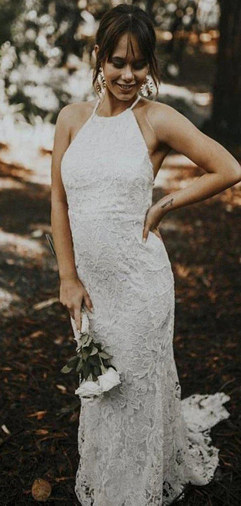 Sexy Backless Lace Mermaid Wedding Dresses Online, Cheap Bridal Dresses, WD660