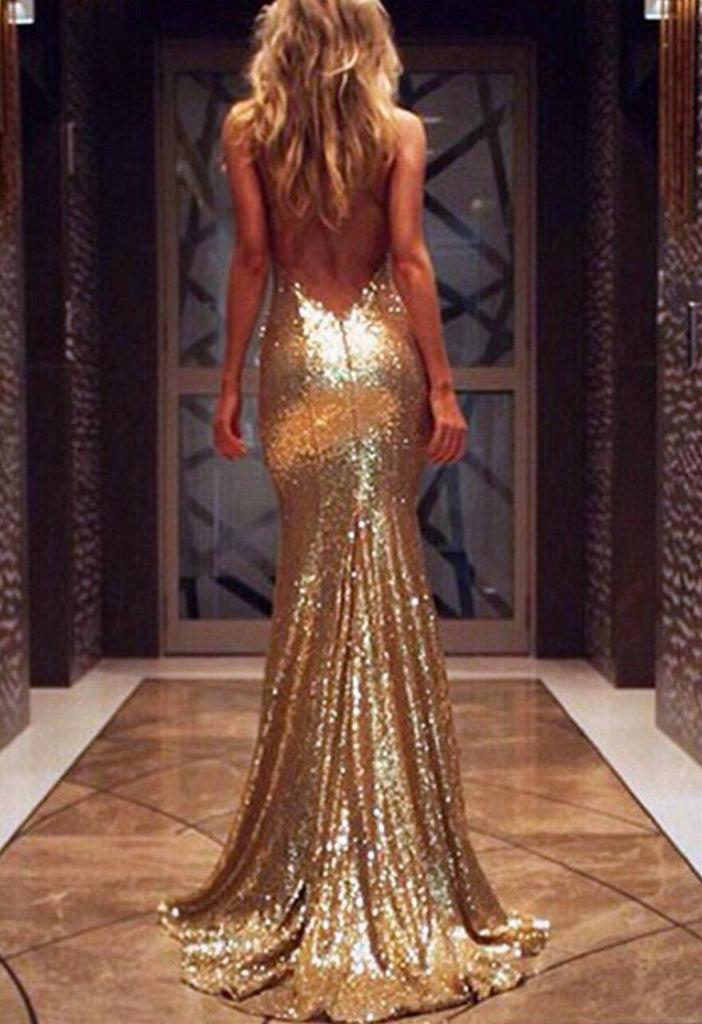 2022 Sexy Backless Mermaid Sparkly Green Sequin Long Evening Prom Dresses, Popular Cheap Long Party Prom Dresses, 17298