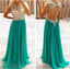 Sexy backless Turquoise Evening Prom dresses, 2017 Chiffon prom dresses, long prom dresses, Dresses for Prom, prom dresses online, 17014