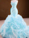 Sexy Blue Mermaid Sleeveless Sweetheart Long Prom Dresses Online,12483