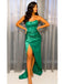 Sexy Green Mermaid High Slit Sweetheart Maxi Long Party Prom Dresses,13093