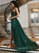 Sexy Green Mermaid Sweetheart High Slit Cheap Long Prom Dresses,12881