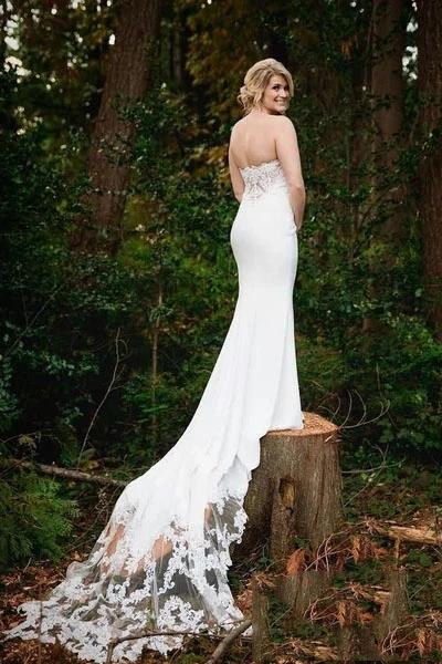 Sexy Lace Mermaid Cheap Wedding Dresses, Cheap Wedding Gown, WD707
