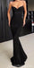 Sexy Mermaid Black Lace Long Evening Prom Dresses, Cheap Custom Party Prom Dresses, 18574