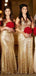Sexy Mermaid Gold Sweetheart Sleeveless Cheap Long Bridesmaid Dresses Gown, WG859