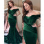 Sexy Mermaid Green Off Shoulder Cheap Long Bridesmaid Dresses Online,WG977