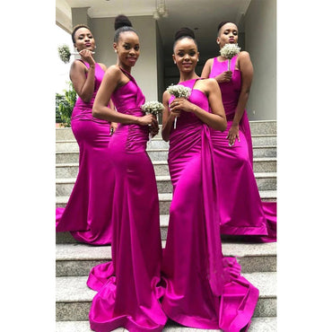 Sexy Mermaid Halter Cheap Long Bridesmaid Dresses Online,WG1448