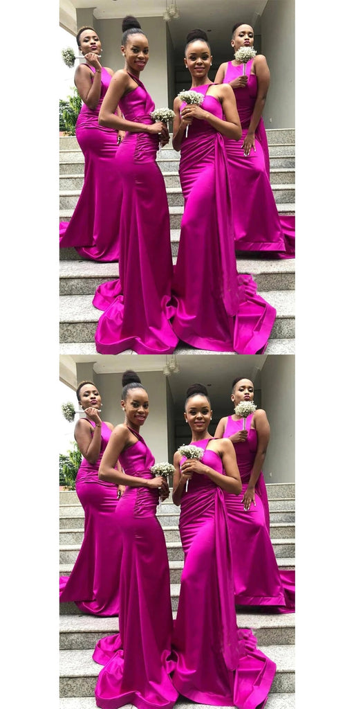 Sexy Mermaid Halter Cheap Long Bridesmaid Dresses Online,WG1448