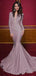 Sexy Mermaid Long Sleeves V-neck Cheap Prom Dresses Online,12548