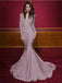 Sexy Mermaid Long Sleeves V-neck Cheap Prom Dresses Online,12548