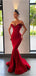 Sexy Mermaid Red Sweetheart V-neck Cheap Long Prom Dresses Online,12526