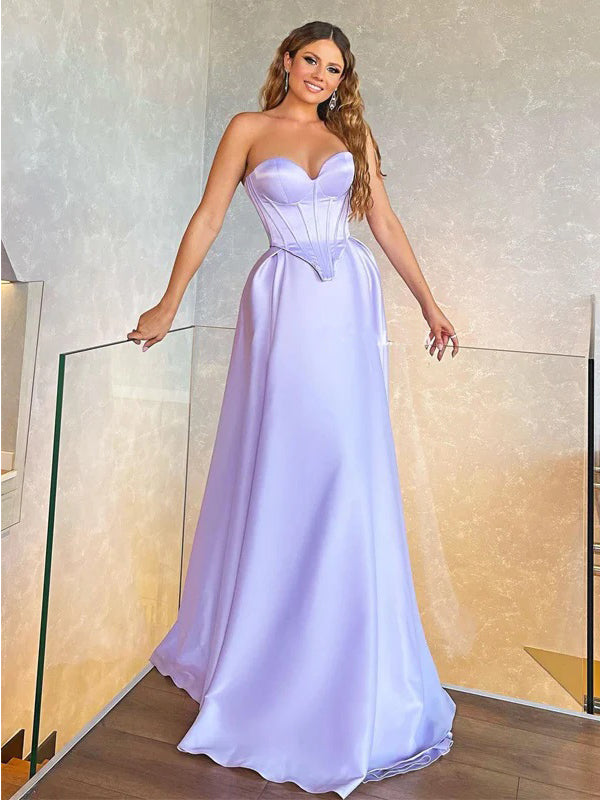 Sexy Purple A-line Sweetheart Cheap Long Prom Dresses Online,12855