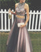 Sexy Two Pieces A line Beaded Evening Prom Dresses, Halter Long Tulle Party Prom Dress, Custom Long Prom Dresses, Cheap Formal Prom Dresses, 17085