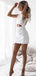 Short Sleeves Off White Lace Short Homecoming Dresses Online, Cheap Short Prom Dresses, CM841