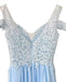 Side Slit Blue Chiffon Cheap Bridesmaid Dresses Online,WG757