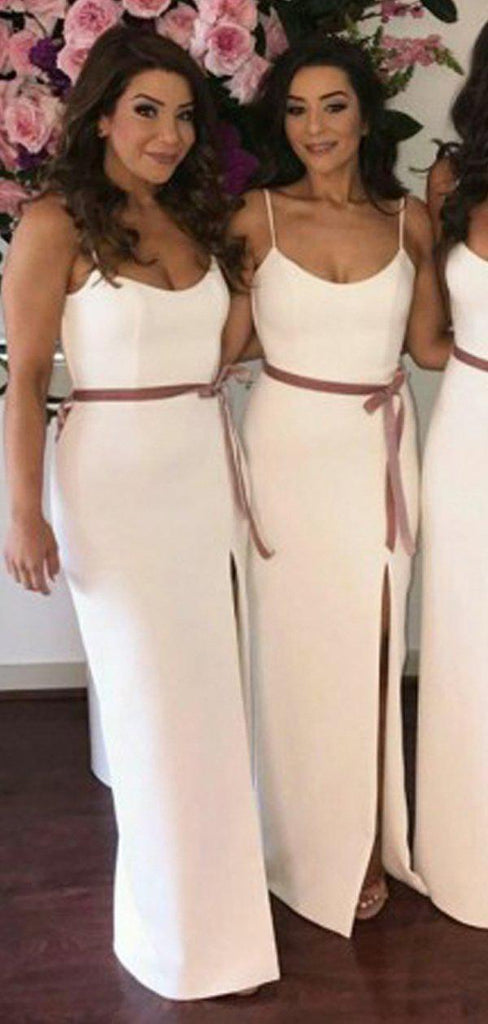 Side Slit Spaghetti Straps Short Simple Bridesmaid Dresses Online, Cheap Bridesmaids Dresses, WG719