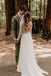 Simple A-line Long Sleeves Backless Handmade Lace Wedding Dresses,WD743