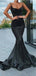 Simple Black Mermaid Spaghetti Straps Cheap Long Prom Dresses Online,12547