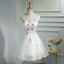 Simple Lace Applique Tulle Cheap Short Homecoming Dresses Online, CM667