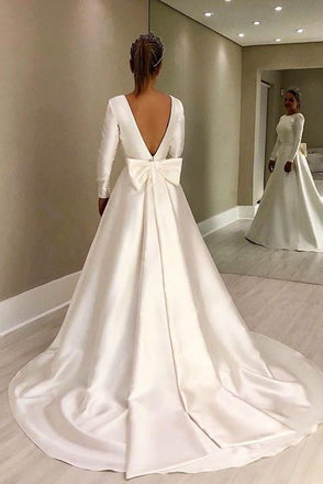 Simple Long Sleeve Wedding Dresses Cheap