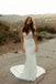 Simple Mermaid Straps V-neck Backless Lace Wedding Dresses,WD776