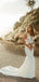 Simple Mermaid Straps V-neck Backless Lace Wedding Dresses,WD776