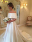 Simple Off Shoulder A-line Cheap Wedding Dresses Online, Cheap Bridal Dresses, WD445