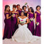 Simple Purple Mermaid Spaghetti Straps Cheap Long Bridesmaid Dresses,WG1100