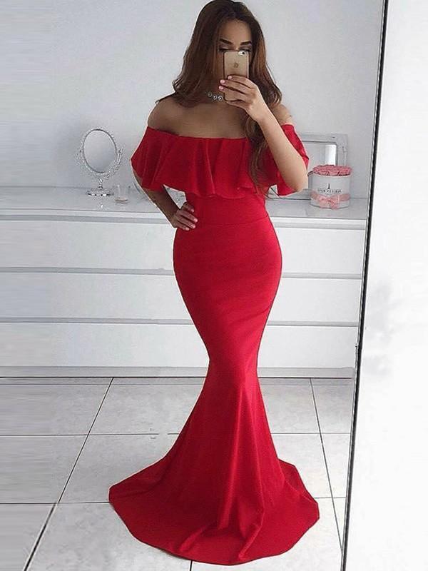 Simple Red Off Shoulder Long Evening Prom Dresses, Cheap Sweet 16 Dres LoverBridal Simple Red Off Shoulder Long Evening Prom Dresses, Cheap Sweet 16 Dres LoverBridal