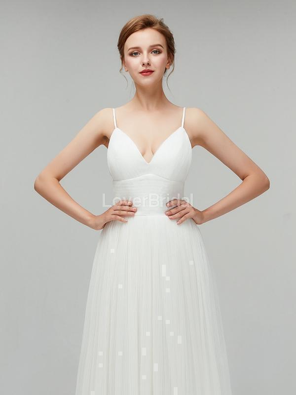Simple Spaghetti Straps Cheap Wedding Dresses Online, Cheap Bridal Dresses, WD555