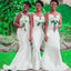 Simple White Mermaid Straps Cheap Long Bridesmaid Dresses Online,WG1054