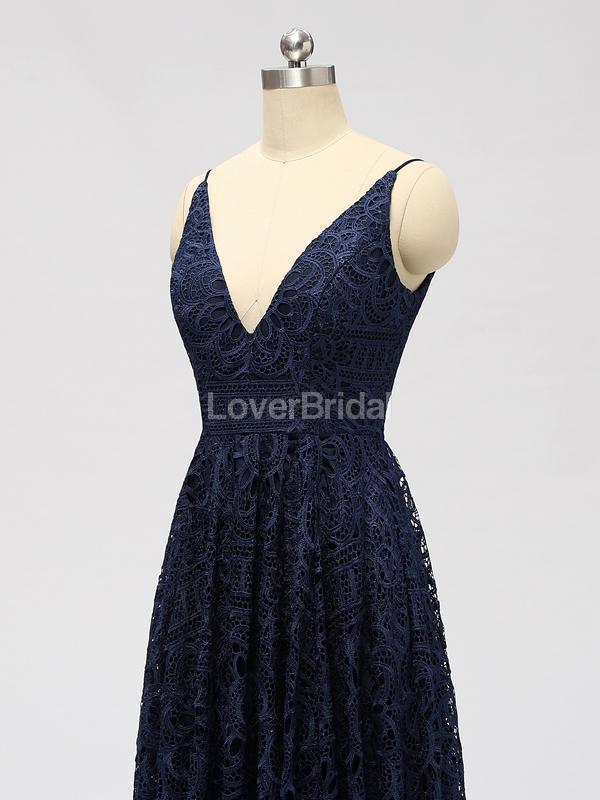 Spaghetti Strapls Lace Navy Lace Short Cheap Bridesmaid Dresses Online, WG588