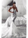 Spaghetti Straps Backless V-neck Long Mermaid Wedding Dresses,WD726