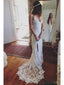 Spaghetti Straps Lace Mermaid Wedding Dresses Online, Cheap Beach Bridal Dresses, WD477