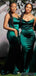 Spaghetti Straps Mermaid Emerald Green Cheap Long Bridesmaid Dresses Online,WG1022
