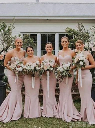Spaghetti Straps Mermaid Simple Long Cheap Bridesmaid Dresses Online, WG264