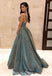Spaghetti Straps Simple Green Long Evening Prom Dresses, Evening Party Prom Dresses, 12246