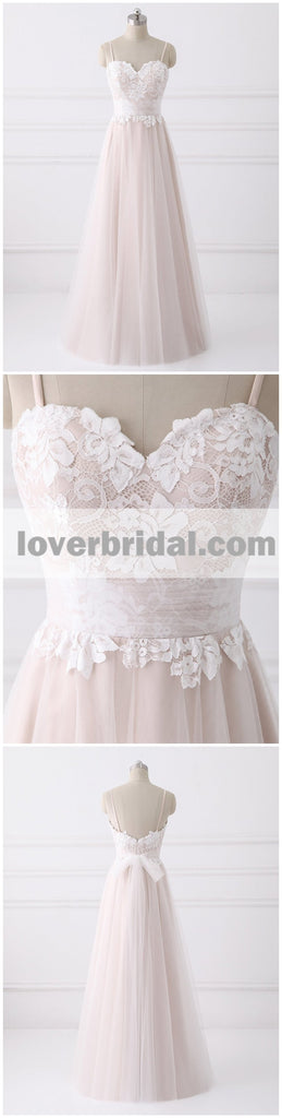 Spaghetti Straps Sweetheart A-line Cheap Wedding Dresses Online, WD341