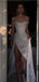 Sparkly Ivory Mermaid Off Shoulder High Slit Cheap Long Prom Dresses Online,12734