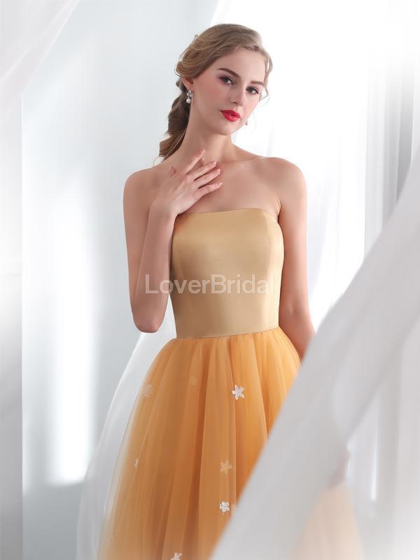 Strapless Orange Tulle ButterFly Evening Prom Dresses, Evening Party Prom Dresses, 12024