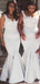 Straps Off White Mermaid Long Bridesmaid Dresses Online, Cheap Bridesmaids Dresses, WG709