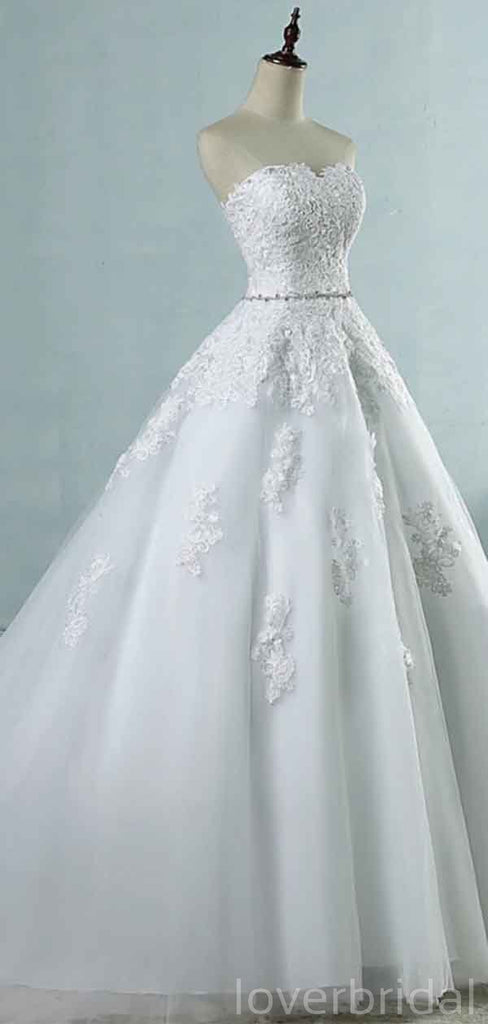 Sweetheart A-line Lace Cheap Wedding Dresses Online, Cheap Bridal Dresses, WD499
