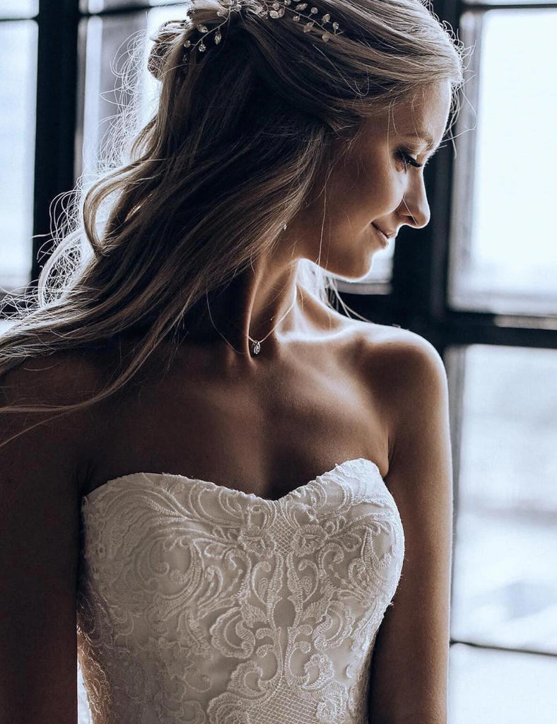 Sweetheart Lace A-line Cheap Wedding Dresses Online, Cheap Bridal Dresses, WD638