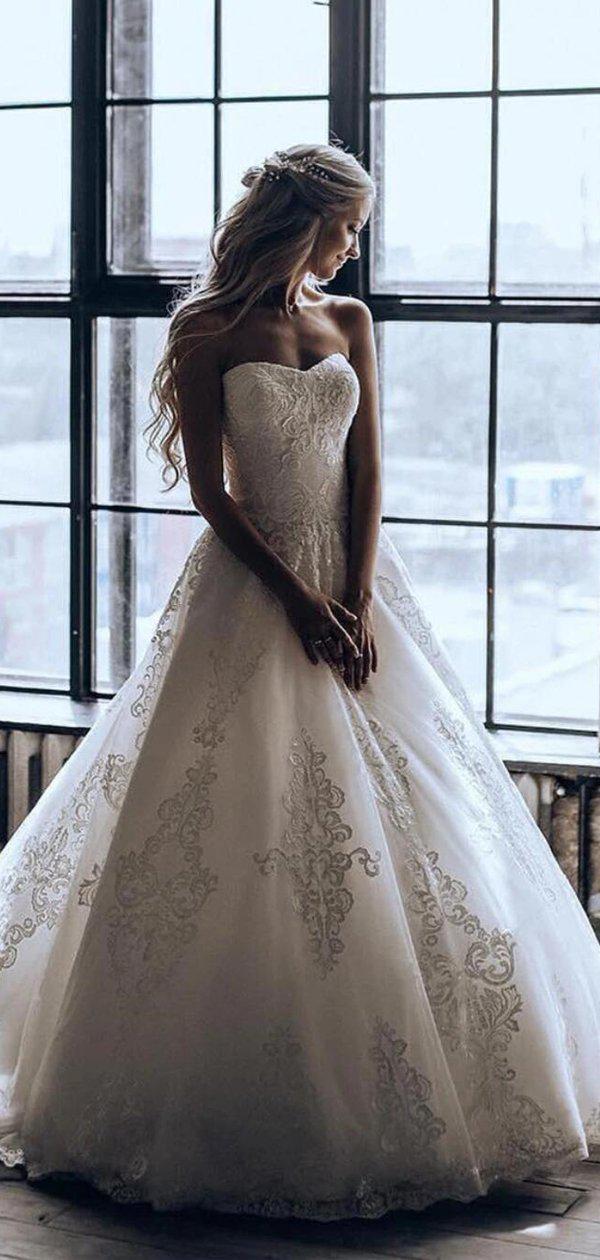 Sweetheart Lace A-line Cheap Wedding Dresses Online, Cheap Bridal Dres