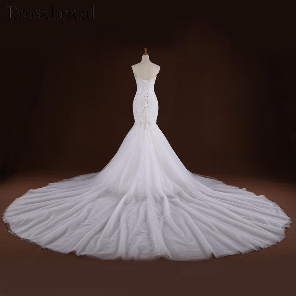 Sweetheart Neckline Mermaid Lace Long Tail Luxurious Wedding Bridal Dresses, Custom Made Wedding Dresses, Affordable Wedding Bridal Gowns, WD246