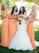 Sweetheart Peach Chiffon Cheap Long Cheap Bridesmaid Dresses Online, WG620
