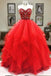 Sweetheart Red Ball Gown Long Evening Prom Dresses, Cheap Custom Sweet 16 Dresses, 18556